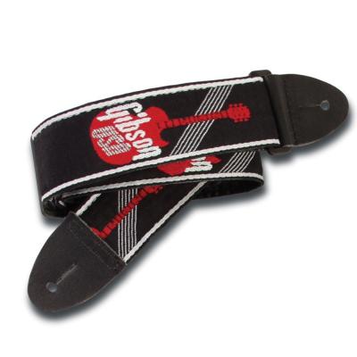 GIBSON ASGG-600 2" Woven Strap with Gibson Logo-Red ギターストラップ