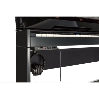 【組立設置無料サービス中】 Roland DP603-PES 電子ピアノ 専用高低自在椅子付き 黒塗鏡面艶出し塗装仕上げ Digital Piano ヘッドホンハンガー