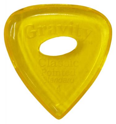 GRAVITY GUITAR PICKS Classic Pointed -Standard Elipse Grip Hole- GCPS4PE 4.0mm Yellow ピック