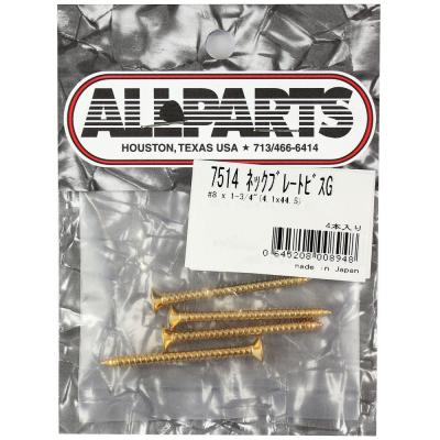 ALLPARTS SCREWS 7514 Pack of 4 Gold Neckplate Screws ネックジョイントビス