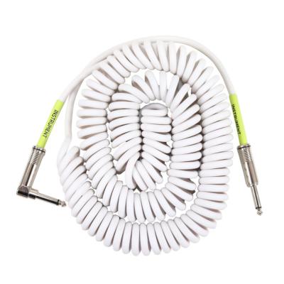 ERNIE BALL 6045 30’ Coiled Straight/Angle Instrument Cable WHITE ギターケーブル