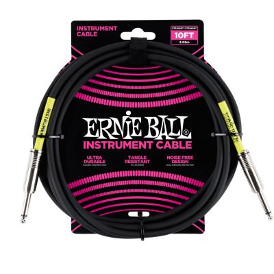 ERNIE BALL 6048 10' STRAIGHT/STRAIGHT INSTRUMENT CABLE  BLACK ギターケーブル