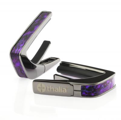 Thalia Capo 200 in Black Chrome Finish with Purple Paua Inlay カポタスト