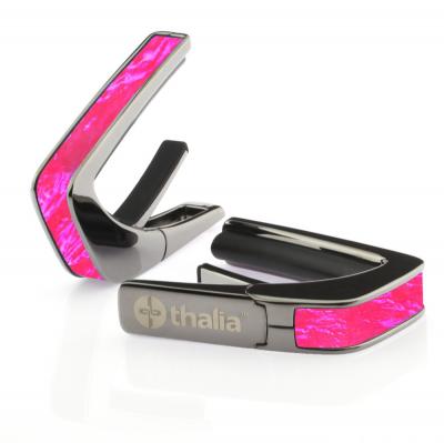 Thalia Capo 200 in Black Chrome Finish with Pink Angel Wing Inlay カポタスト