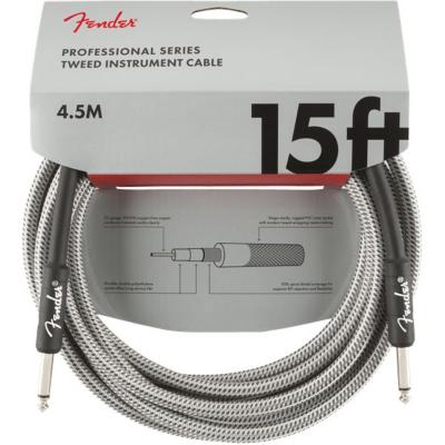 Fender Professional Series Instrument Cable SS 15’ White Tweed ギターケーブル
