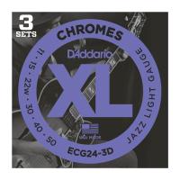 D'Addario ECG24-3D フラットワウンド エレキギター弦 3セットパック
