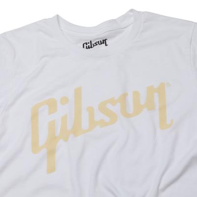 GIBSON GA-LC-WHTTMD Distressed Logo Tee White MD Tシャツ Mサイズ 半袖 ロゴアップの画像