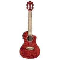 LANIKAI QM-RDCEC Quilted Maple Red Stain Concert A/E Ukulele エレクトリック コンサートウクレレ