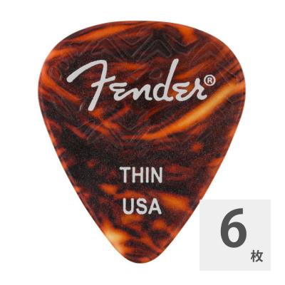 Fender 351 Shape Tortoise Shell（べっこう柄） Thin Wavelength Celluloid Picks ギターピック 6枚入り