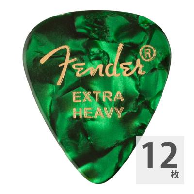 Fender 351 Shape Premium Picks Extra Heavy Green Moto ギターピック 12枚入り