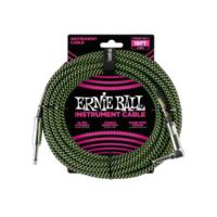 ERNIE BALL P06082 18’ INSTRUMENT CABLE STRAIGHT/ANGLE BLACK/GREEN ギターケーブル
