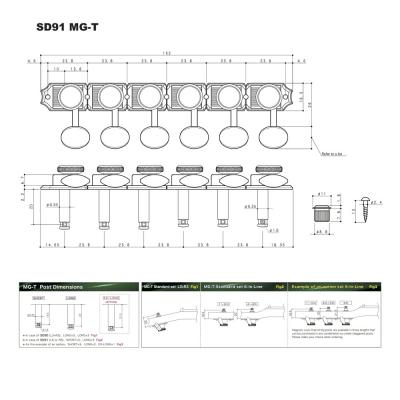 GOTOH SD91-MGT-05M L6 N ギター用ペグ 寸法図の画像