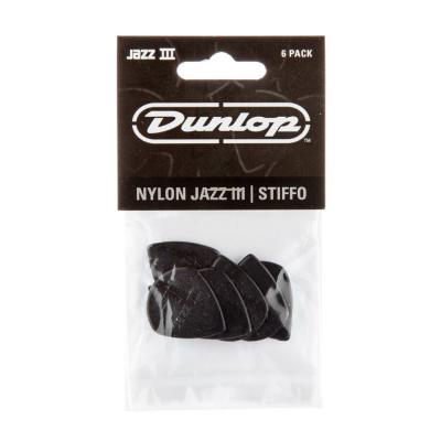JIM DUNLOP Nylon Jazz III Stiffo Pick BK 1.38mm ギターピック×6枚入り 6枚パック