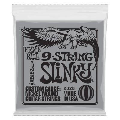 ERNIE BALL 2628 Slinky 9-String Nickel Wound Electric Guitar Strings 9-105 Gauge エレキギター弦