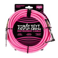 ERNIE BALL 6078 Braided Straight Angle Instrument Cable  Neon Pink ギターケーブル