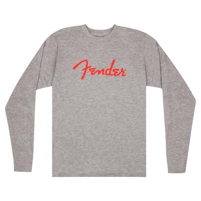 Fender Spaghetti Logo L/S T-Shirt Heather Gray L Tシャツ 長袖