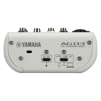 YAMAHA AG03 MK2 W 3チャンネル ライブストリーミングミキサー ホワイト 背面