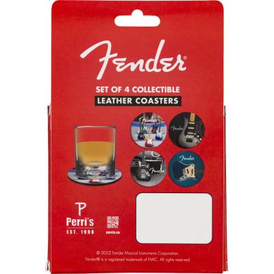Fender Guitar Coaster Set 4-PACK Multi-Color Leather コースター パッケージ裏画像