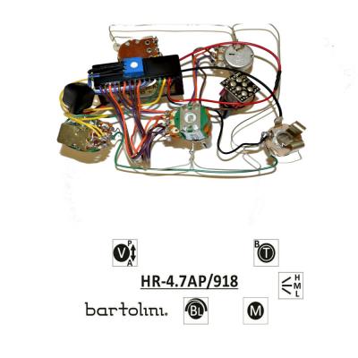 Bartolini バルトリーニ HR-4.7AP/918 3 Band NTMB+F Preamp， 4 Pots， 1 toggle ベース用プリアンプ 内容物一式