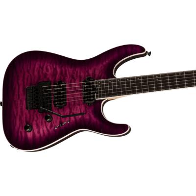 Jackson ジャクソン Pro Plus Series Dinky DKAQ Transparent Purple Burst エレキギター 斜めアングル画像