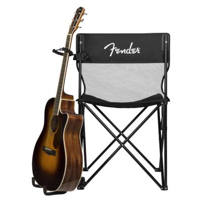 Fender フェンダー Festival Chair/Stand キャンピングチェア ギタースタンド用アタッチメント付き 正面使用例画像