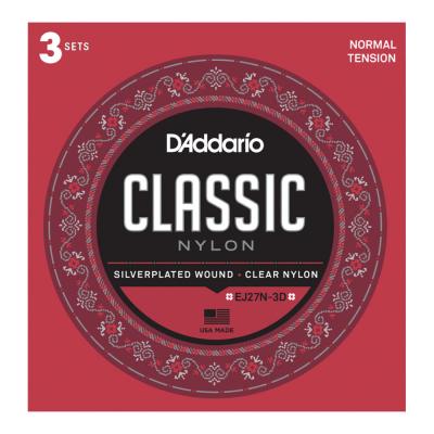 D’Addario ダダリオ EJ27N-3D Silver Wound/Clear Nylon - Student - Normal クラシックギター弦