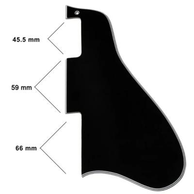 ALLPARTS オールパーツ PG-0813-037 Black Pickguard For Gibson ES-335 ピックガード サイズ画像