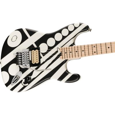 EVH Striped Series Circles White and Black エレキギター ボディトップ