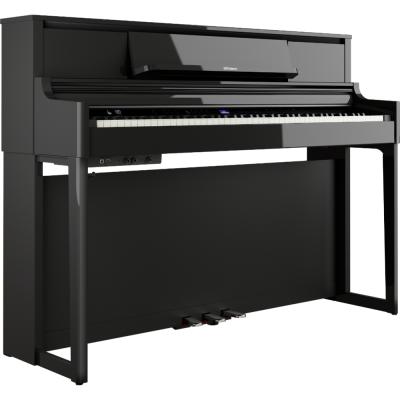 【組立設置無料サービス中】 ROLAND ローランド LX-5-PES 電子ピアノ 高低自在椅子付き ブラック 黒塗鏡面 アングル画像