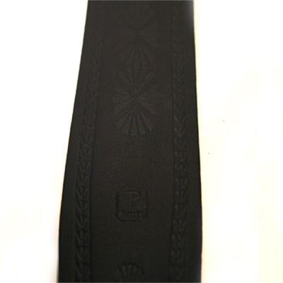 Perri’s ペリーズ P25FE-6903 2.5インチ Black Belt Leather SHELLS ギターストラップ エンボス加工