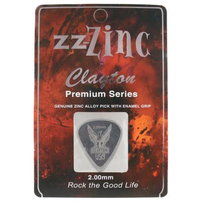 Clayton USA クレイトン ZZ200/1 ZZ-Zinc 2.0mm スタンダード ギターピック 1枚