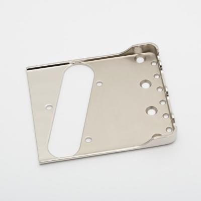 Advanced Music Products Telecaster Bridge Plate with Rear Tapered Walls, Bigsby Cut Back Wall/Satin Nickel ギターパーツ ブリッジ プレート
