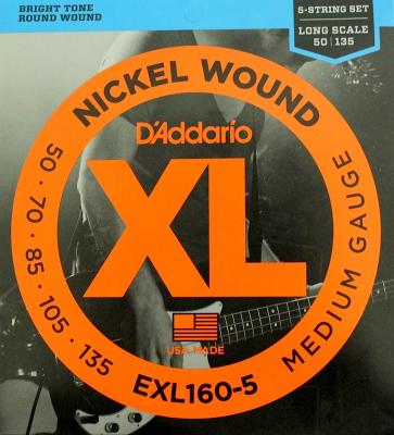 D'Addario EXL160-5 Long Scale 5-strings 5弦用ベース弦