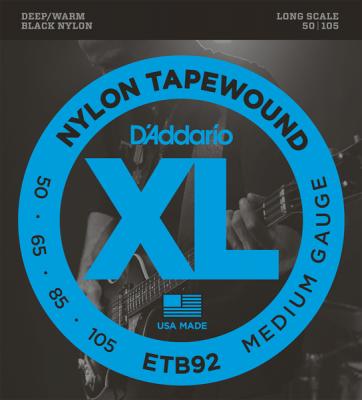 D'Addario ETB92 Black Nylon Tapewound エレキベース弦
