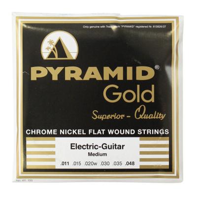 PYRAMID STRINGS EG Gold 011-048 chrome nickel flatwounds on round core フラットワウンド エレキギター弦×3セット