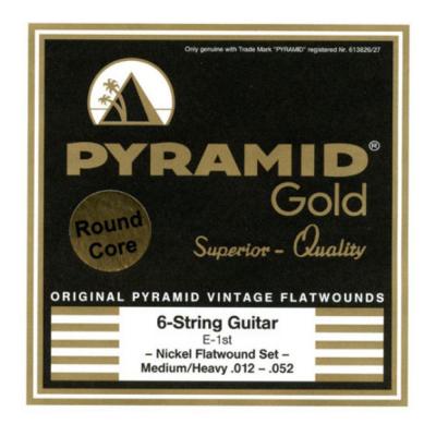 PYRAMID STRINGS EG Gold 012-052 chrome nickel flatwounds on round core フラットワウンド エレキギター弦×6セット