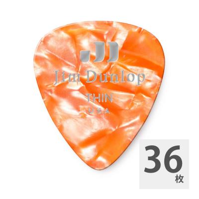 JIM DUNLOP 483 Genuine Celluloid Orange Pearloid Thin ギターピック×36枚