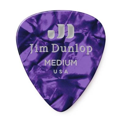 JIM DUNLOP 483 Genuine Celluloid Purple Pearloid Medium ギターピック×12枚
