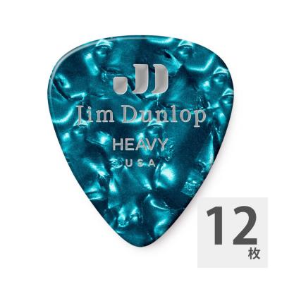 JIM DUNLOP 483 Genuine Celluloid Turquoise Pearloid Heavy ギターピック×12枚