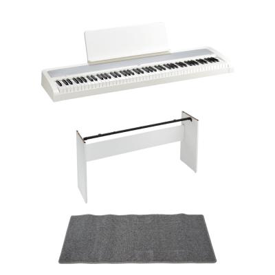 KORG B2 WH 電子ピアノ 純正スタンド ピアノマット(グレイ)付きセット