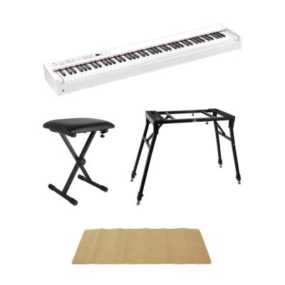 KORG D1 WH DIGITAL PIANO 電子ピアノ ホワイトカラー 4本脚スタンド X型ベンチ ピアノマット(クリーム)付きセット