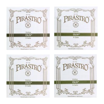 PIRASTRO OLIV 4/4サイズ用 バイオリン弦セット E線ボールエンド D線ガット・ゴールド/アルミ巻