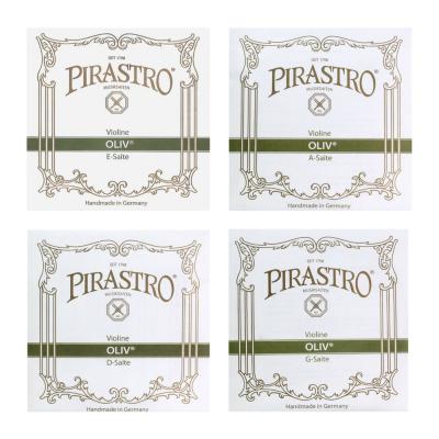 PIRASTRO OLIV 4/4サイズ用 バイオリン弦セット E線ループエンド D線ガット・ゴールド/アルミ巻