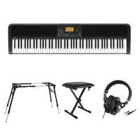 KORG XE20 DIGITAL ENSEMBLE PIANO 88鍵盤 自動伴奏機能付き 電子ピアノ キーボードスタンド キーボードベンチ ヘッドホン 4点セット [鍵盤 Fset]