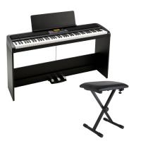 KORG XE20SP DIGITAL ENSEMBLE PIANO 88鍵盤 自動伴奏機能付き 電子ピアノ スタンド 3本足ペダルユニット付き X型イス付き ブラック
