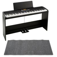 KORG XE20SP DIGITAL ENSEMBLE PIANO 88鍵盤 自動伴奏機能付き 電子ピアノ スタンド 3本足ペダルユニット付き ピアノマット(グレイ)付きセット