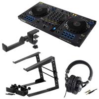 Pioneer DJ DDJ-FLX6 rekordbox/Serato DJ Pro両対応の4ch DJコントローラー ラップトップスタンド モニターヘッドホン ヘッドホンハンガー 4点セット