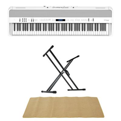 ROLAND FP-90X-WH Digital Piano ホワイト デジタルピアノ スタンド マット 3点セット [鍵盤 AMset]
