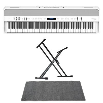 ROLAND FP-90X-WH Digital Piano ホワイト デジタルピアノ スタンド マット 3点セット [鍵盤 DMset]