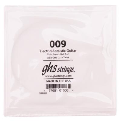 GHS 009 Singles Plain Steel Strings .009 ギター用 バラ弦×4本